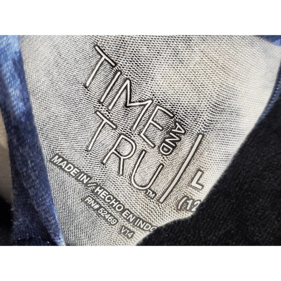 Time And Tru Women's Blue Rayon Round Neck Sleeveless Casual Knee Length Dress L - Picture 9 of 12